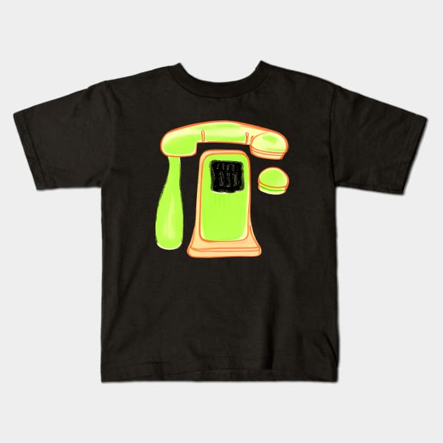 Telephone Kids T-Shirt by Maria Murtaza